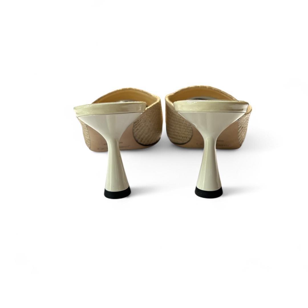 極美品 ジミーチュウ ZALEA 65 ミュール 黒×ベージュ 36 約23cm