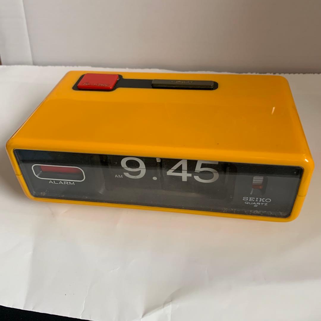 昭和レトロ、SEIKOパタパタ目覚まし時計 イエロー