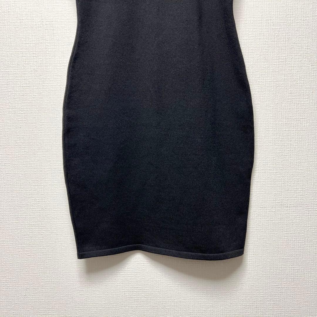 クリスチャンディオール ガリアーノ期 膝丈フォーマルワンピース ウール 黒 40