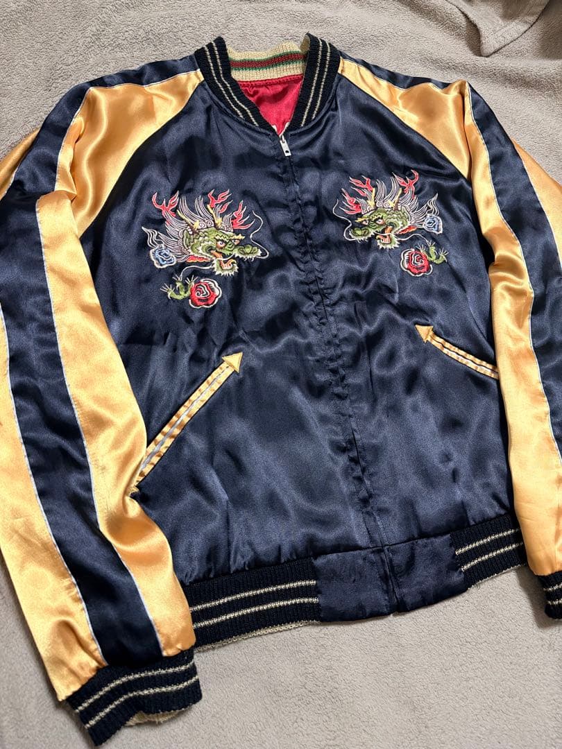 ２面用 テーラー東洋 虎蛇 日本限定 スカジャン vintage サテン USA