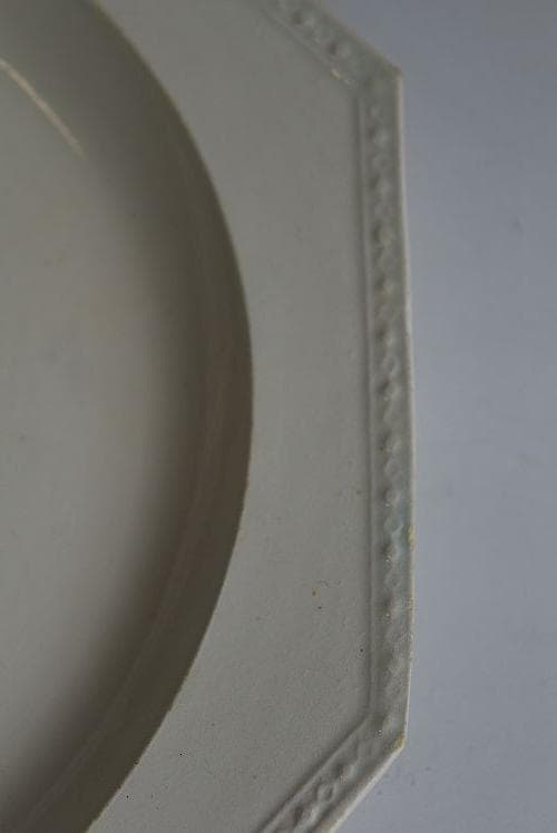 美品1804年　初期ショワジー　ファイアンスフィーヌ　オクトゴナル　デセール平皿