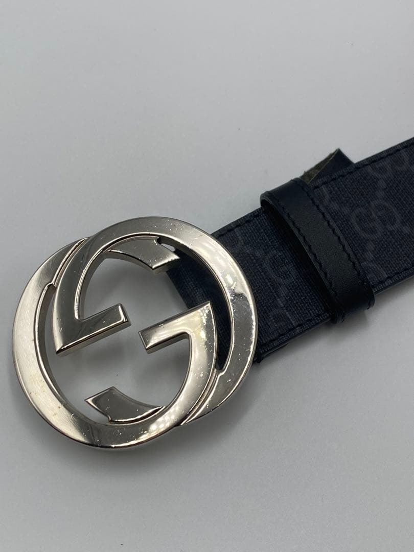 グッチ GUCCI GG スプリーム ベルト シルバー金具 メンズ KGDHX