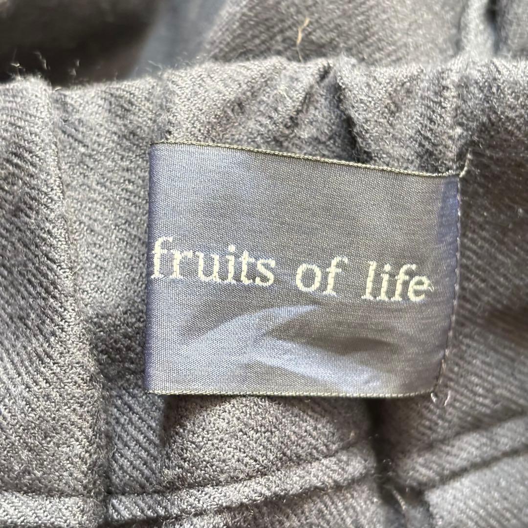 フルーツオブライフ　フレアスカート　【F】　ネイビー　ウール　ウエストゴム