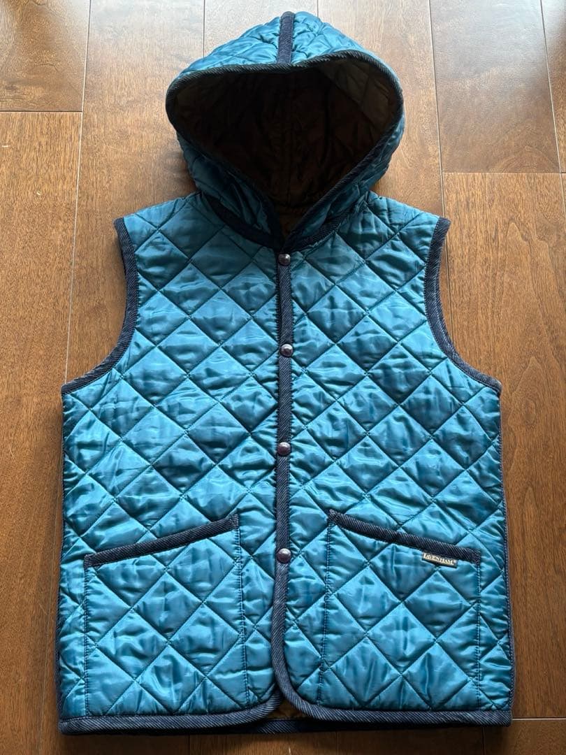 美品 国内正規品 LAVENHAM ラベンハム フーデット リバーシブル ベスト