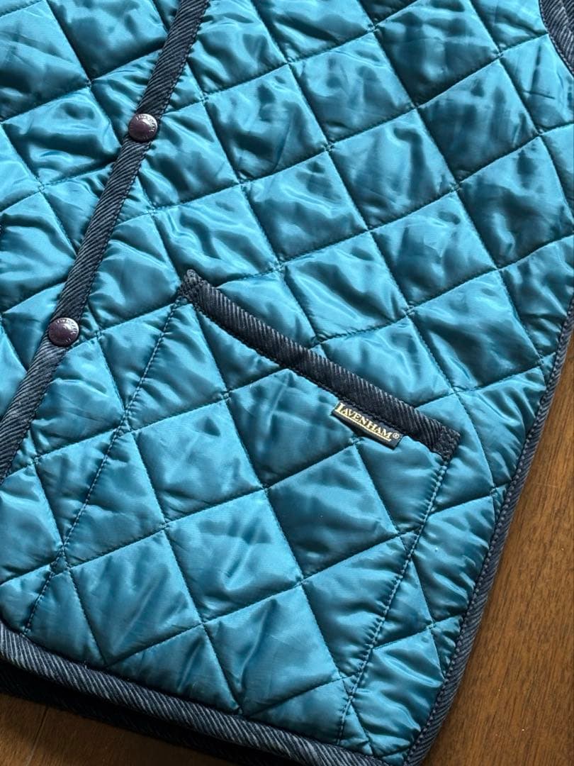 美品 国内正規品 LAVENHAM ラベンハム フーデット リバーシブル ベスト
