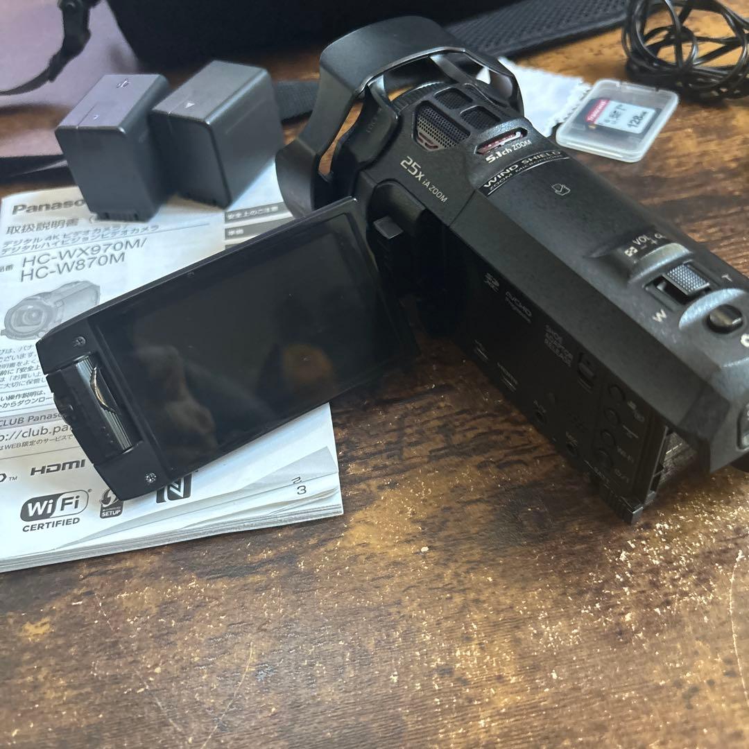 Panasonicデジタル4kビデオカメラHC-WX970M予備バッテリーSD付