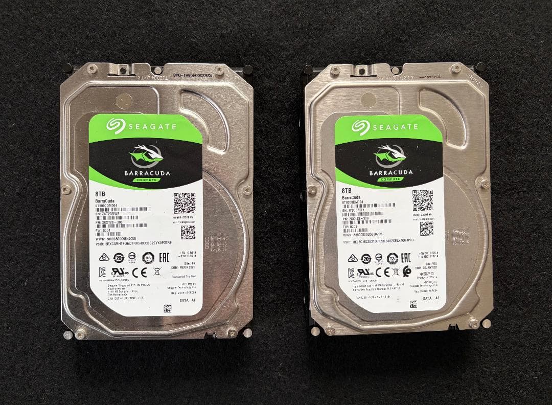 Seagate BarraCuda 8TB HDD x 2 16TB ⑤