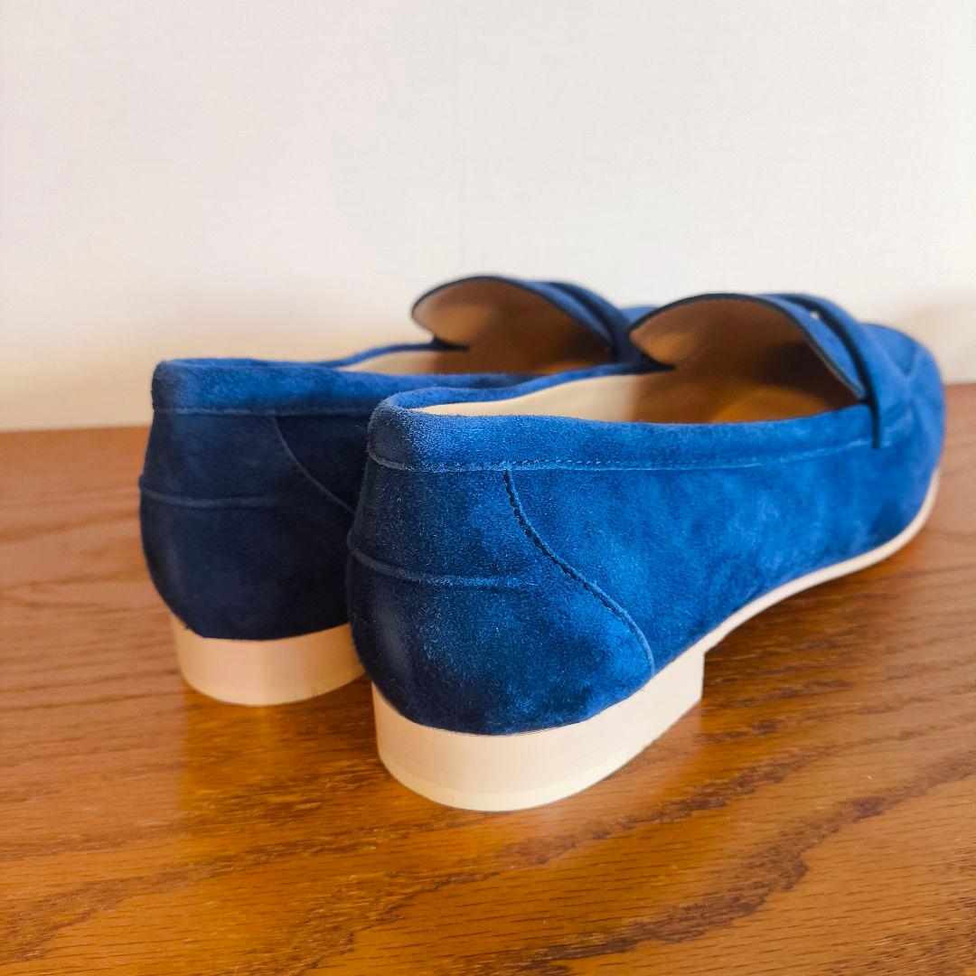 meGU　トッズ　レディース　ローファー　スウェード　ブルー　38 1/2