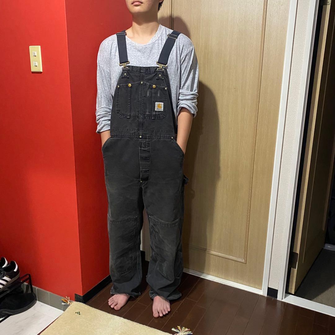 carhartt ブラックダックオーバーオール ダブルニー