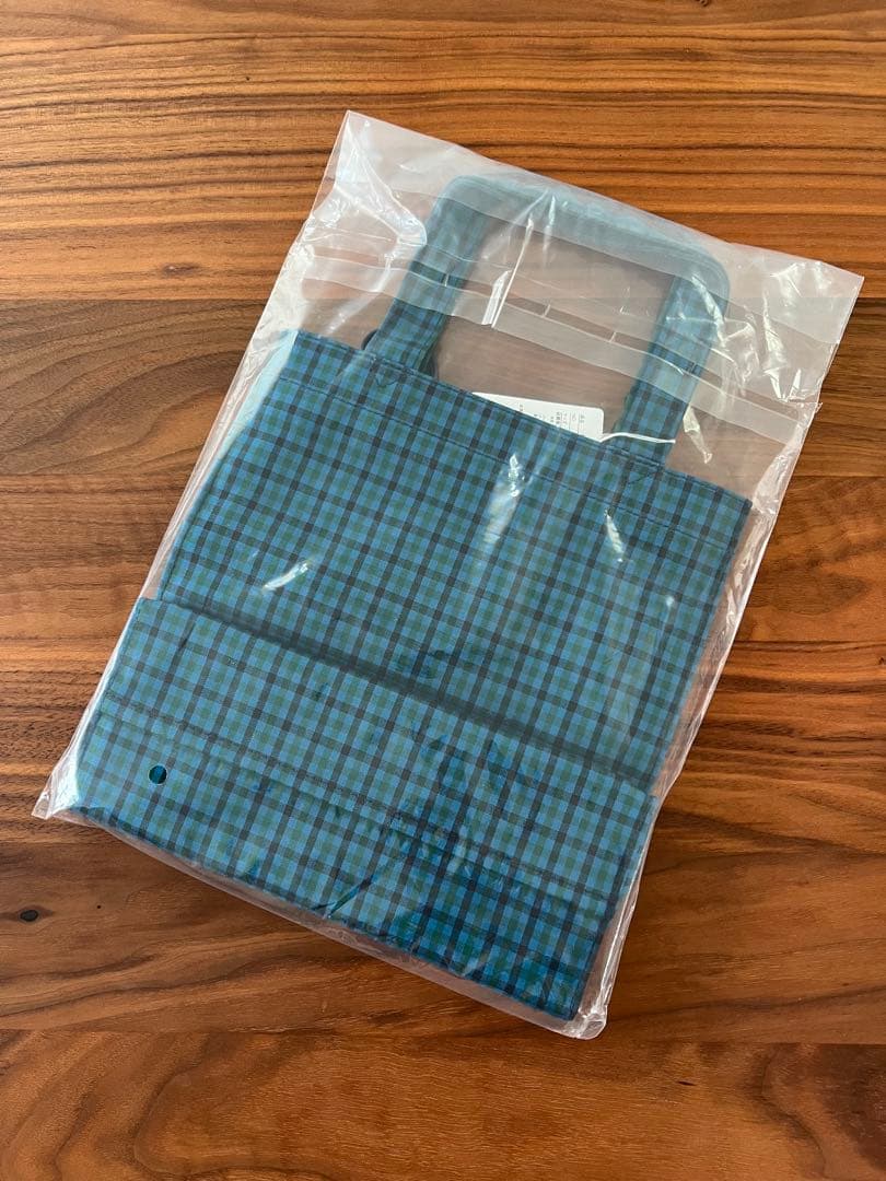 新品　familiar トートバッグ 小 ファミリア 青　チェック　XB