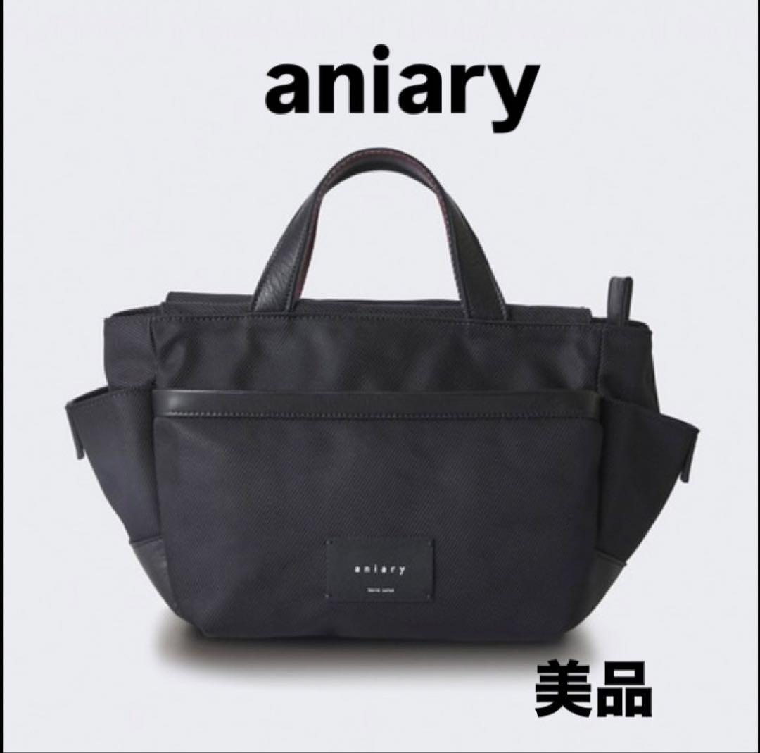【美品】アニアリ　aniary ミニトートバッグ　　メンズ　ブラック 黒