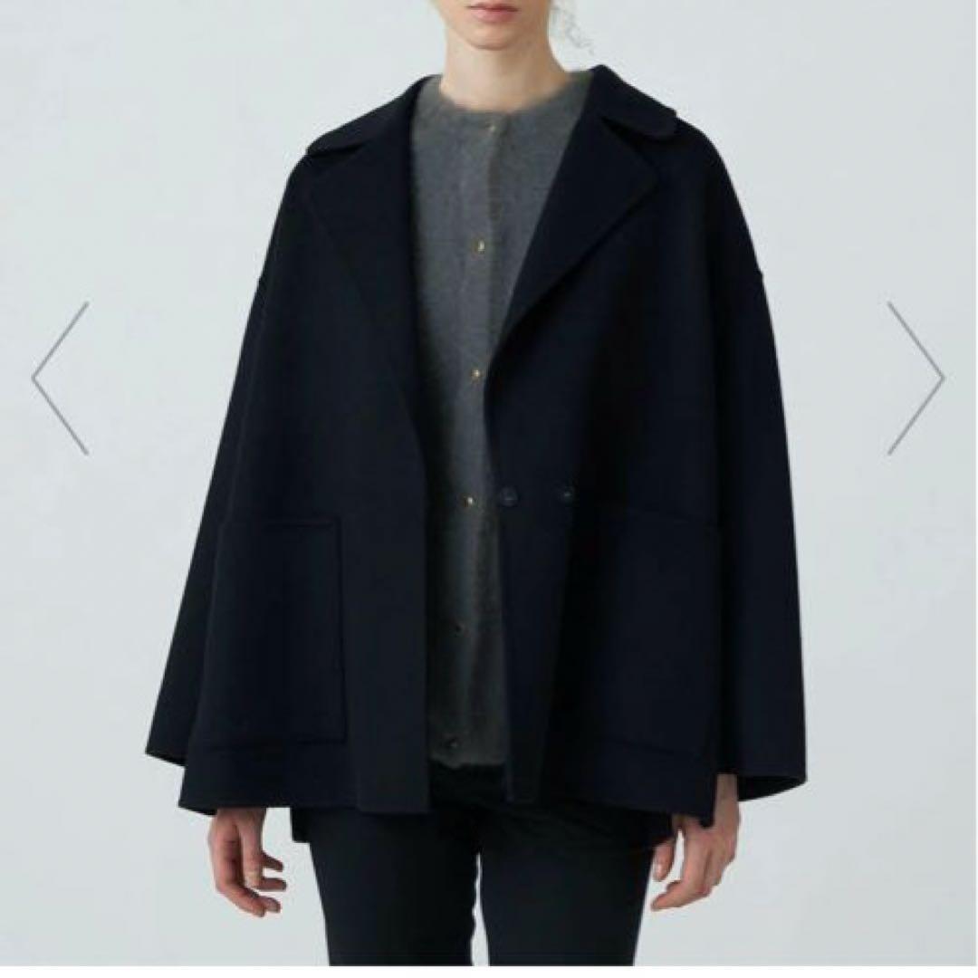 プレミアムウールリバー オープンカラーショートコート