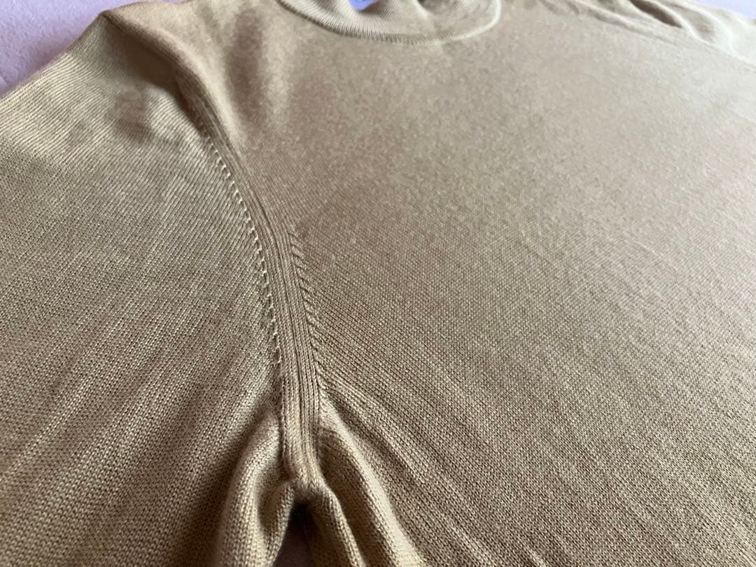 GRAN SASSO 12Gウールソリッドモックネックニット マスタード 48