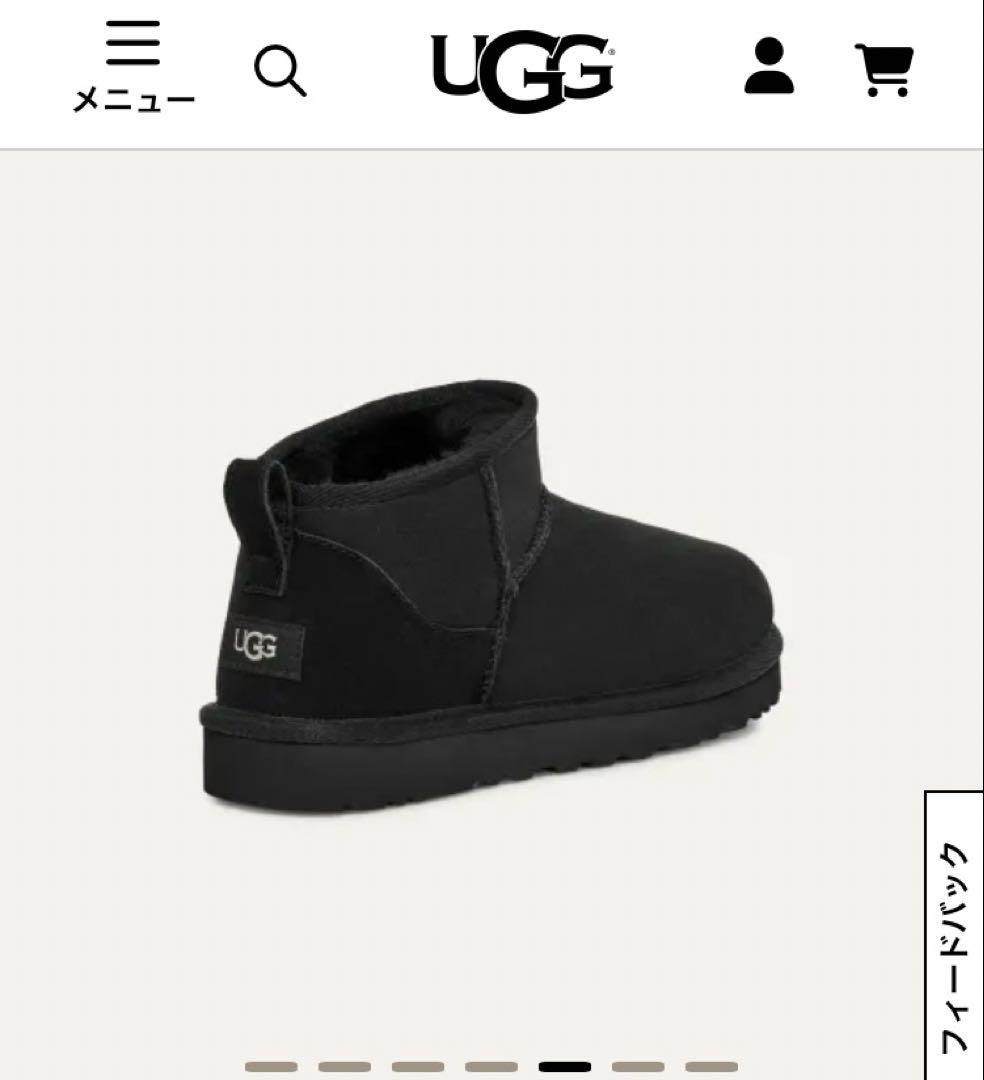 UGG クラシック ウルトラミニ ブラックムートンブーツ 25cm