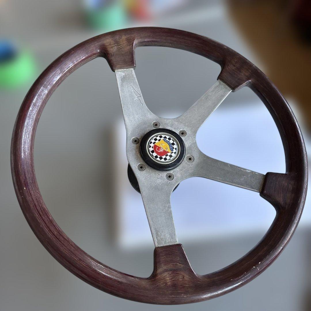 希少　ハンドル　ウッドステアリング　アバルト　ABARTH