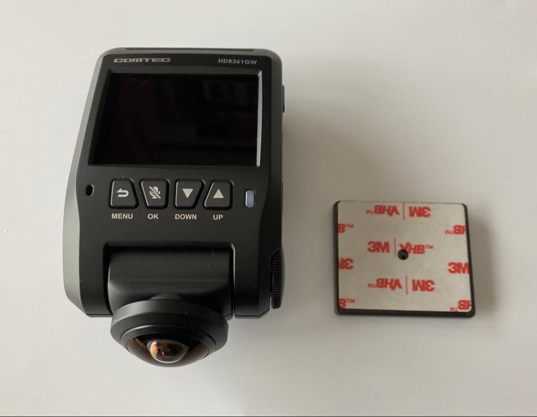 レア2カメラコムテックドラレコ360＋リアカメラHDR361GWケーブル類未使用