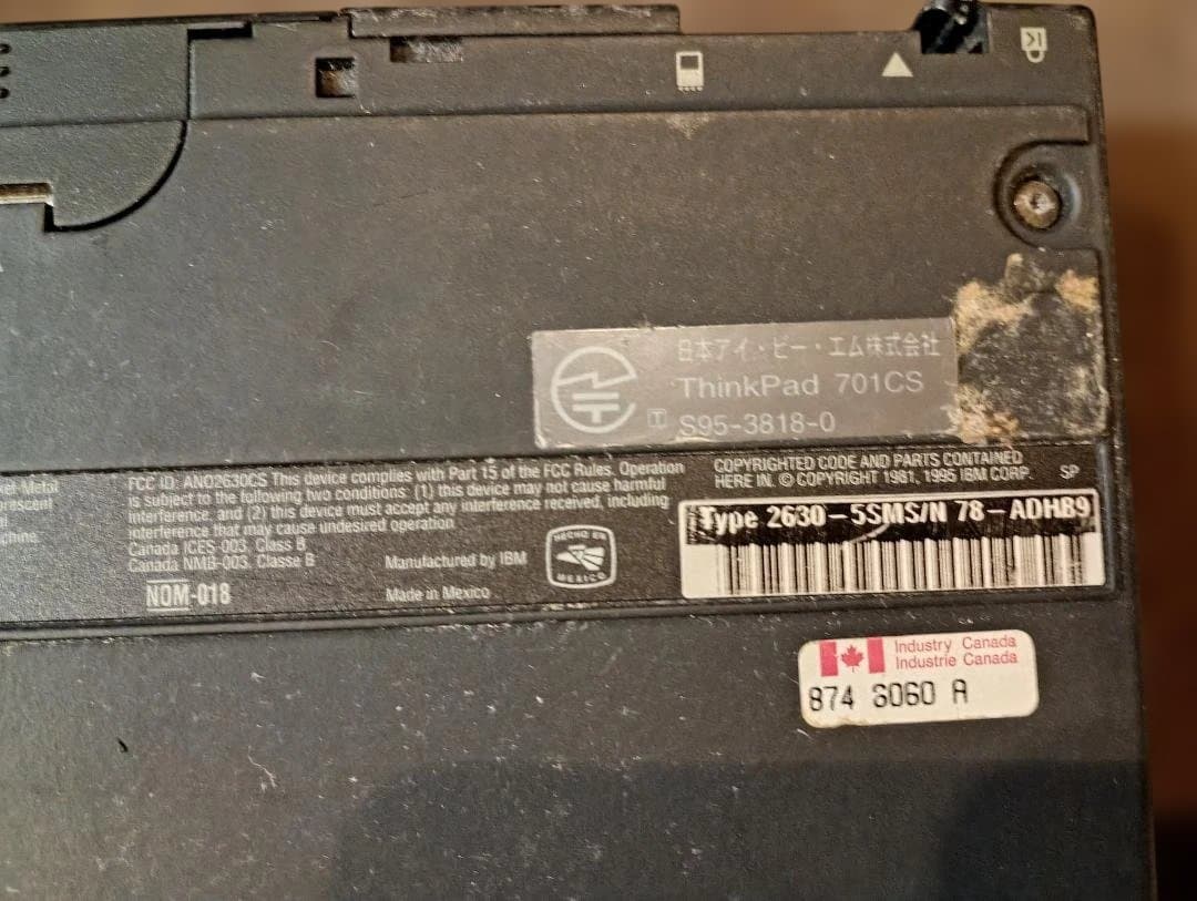 【ジャンク】IBM ThinkPad 701CS バタフライキーボード