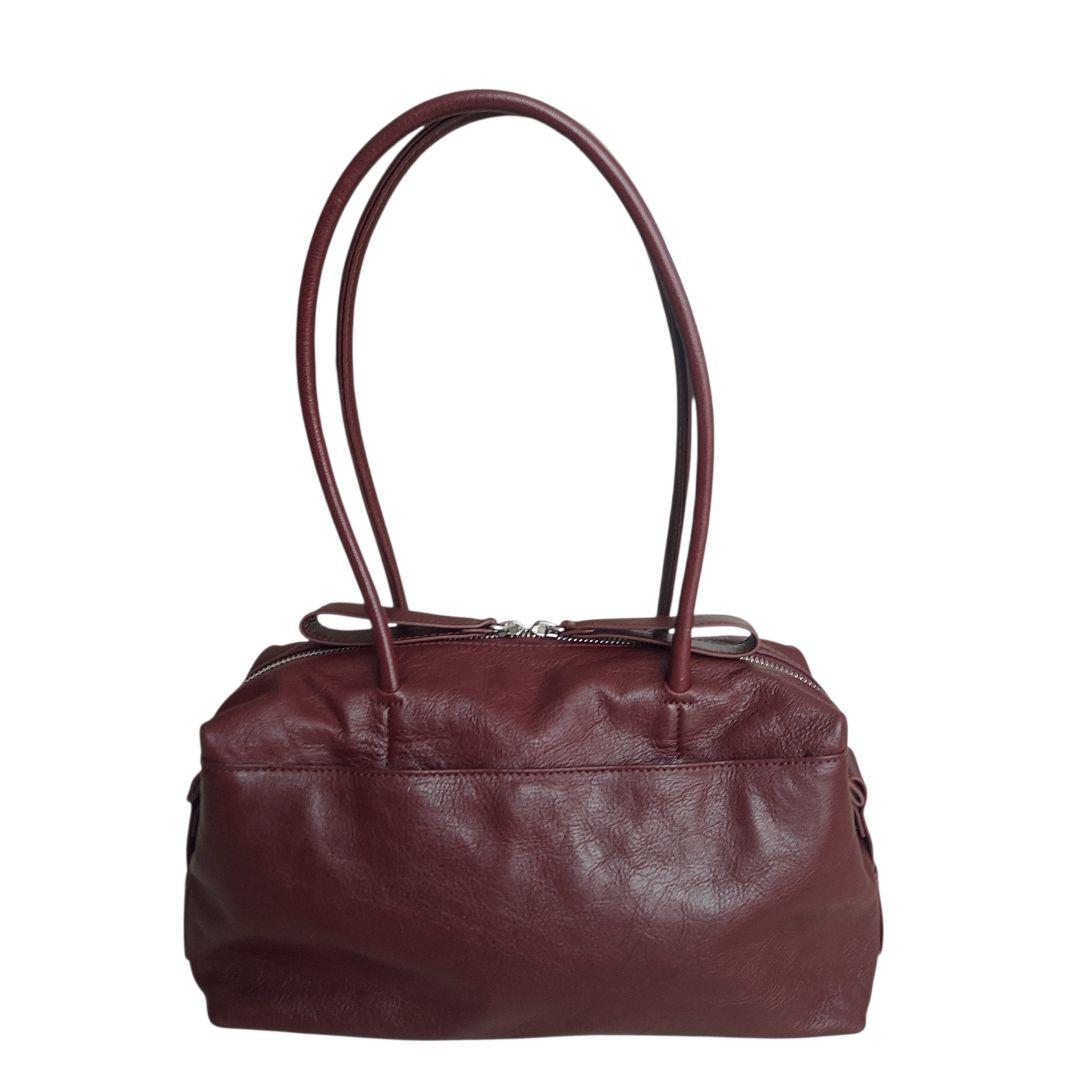 人気✨イアパピヨネ　ロングハンドル　ボストンバッグ　ボルドー