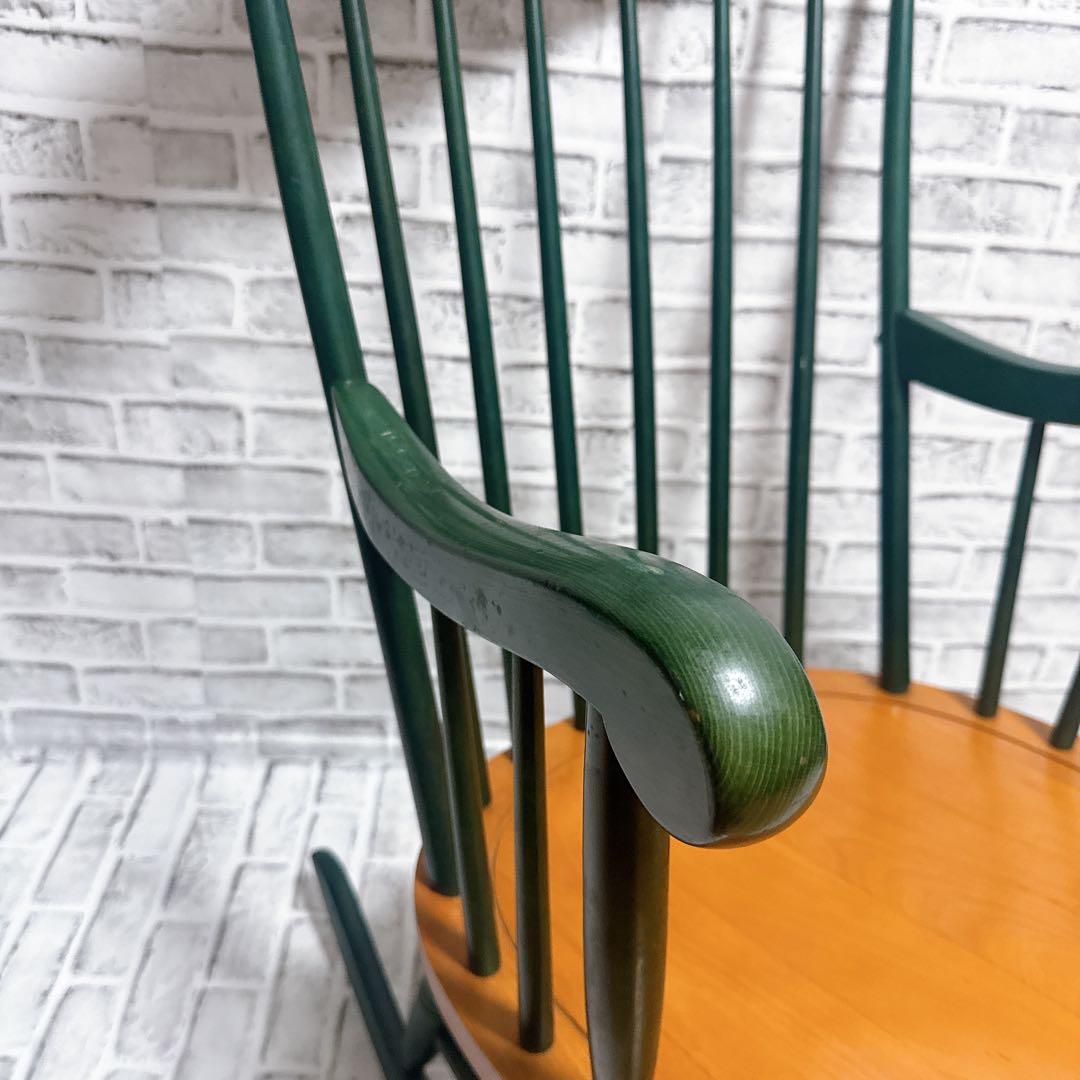 飛騨産業 ロッキングチェア　ハイバック　希少カラー　 揺り椅子　 ビンテージ