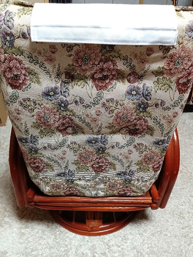 【良品★即日発送】高級ラタンギア式リクライニング回転座椅子【ハイタイプ】