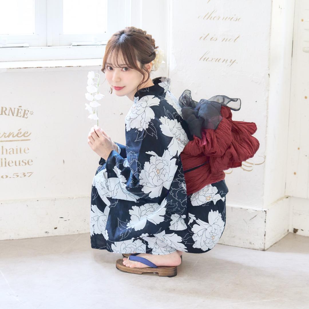 新品 浴衣 セット 浴衣セット ゆかた レディース 大人 白えんじ Y5-25