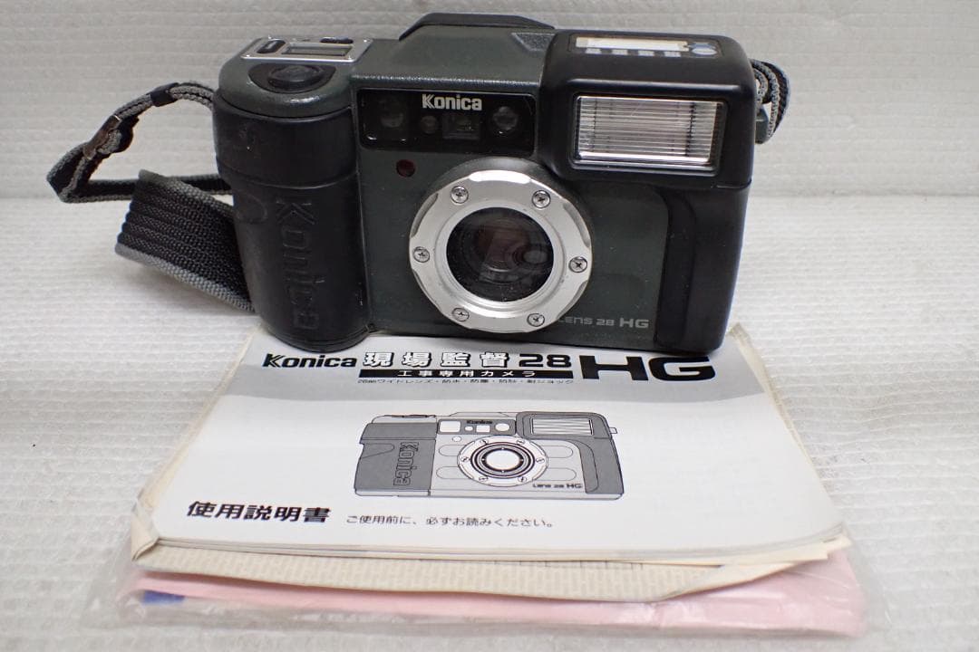 コニカ フィルムカメラ現場監督28 HG 大光量フラッシュ 動作未確認 B6-A