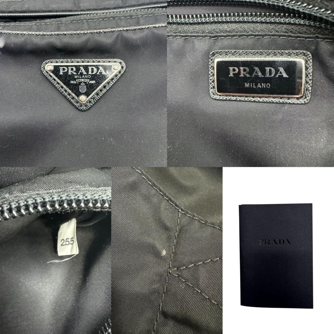 PRADA ボディバッグ 三角プレート ロゴ金具 キャンバス