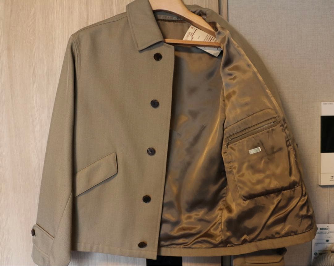 A.PRESSE ウールモヘア ビッグショートジャケット ベージュ