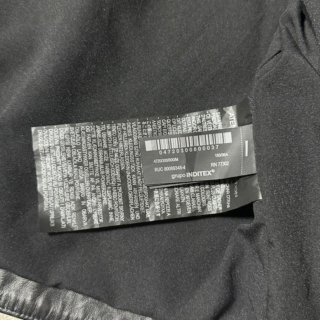 25ss ZARA ボクシーフィット レザージャケット 黒 本革