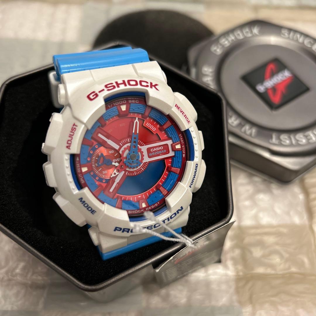 G-SHOCK アナログ　アナデジ　腕時計　ホワイト/ブルー/レッド