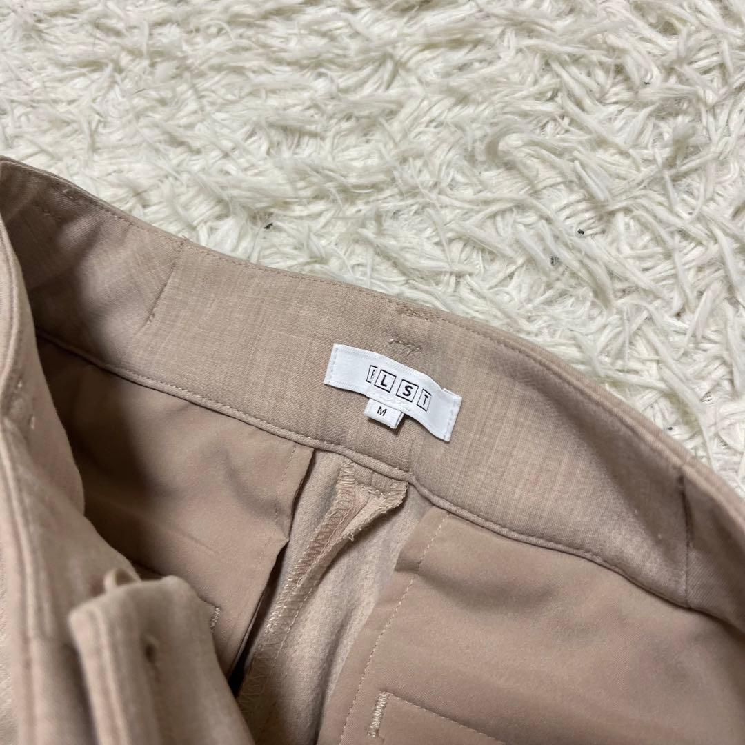 美品 PLST ノーカラー セットアップ スーツ ストレッチ ピンクベージュ