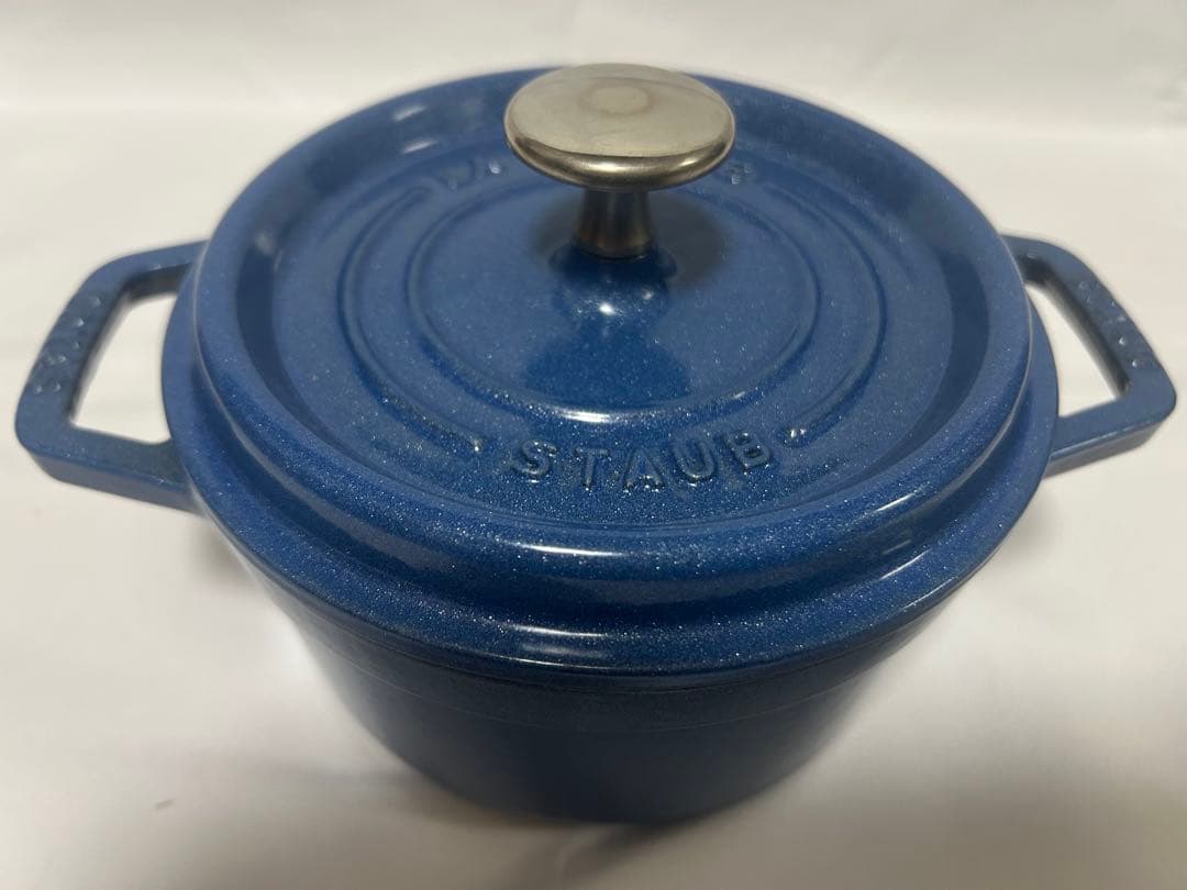 ストウブ ココット ラウンド 16cm ルミナスブルー【中古】