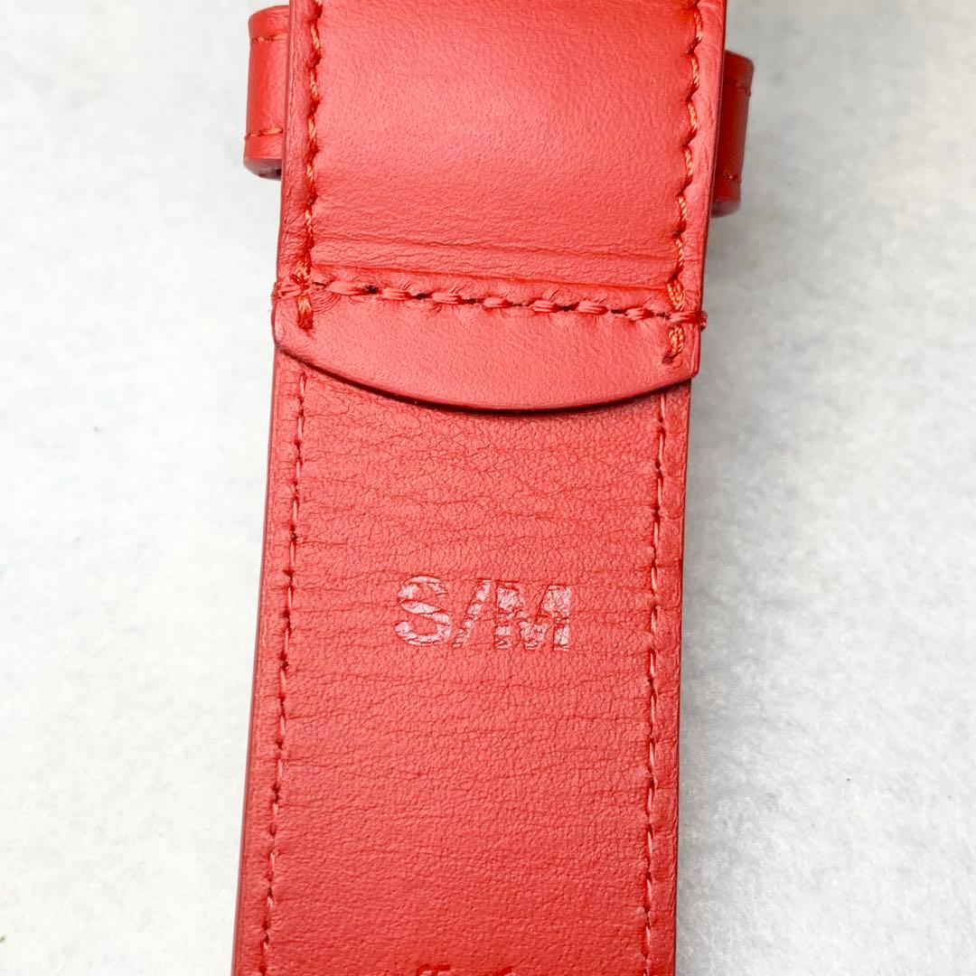 未使用級 18SS SUPREME ベルト レザー 本革 スタッズ レッド