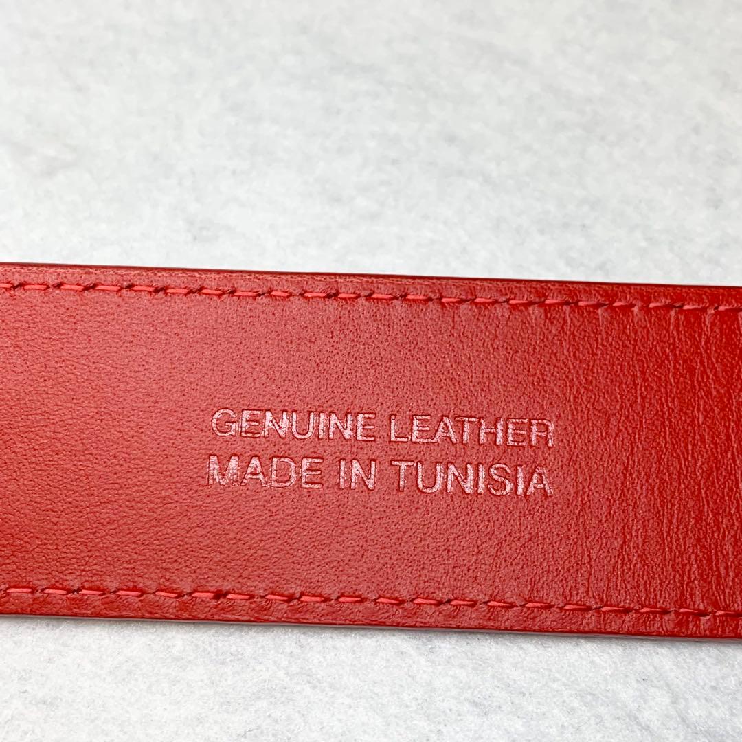 未使用級 18SS SUPREME ベルト レザー 本革 スタッズ レッド