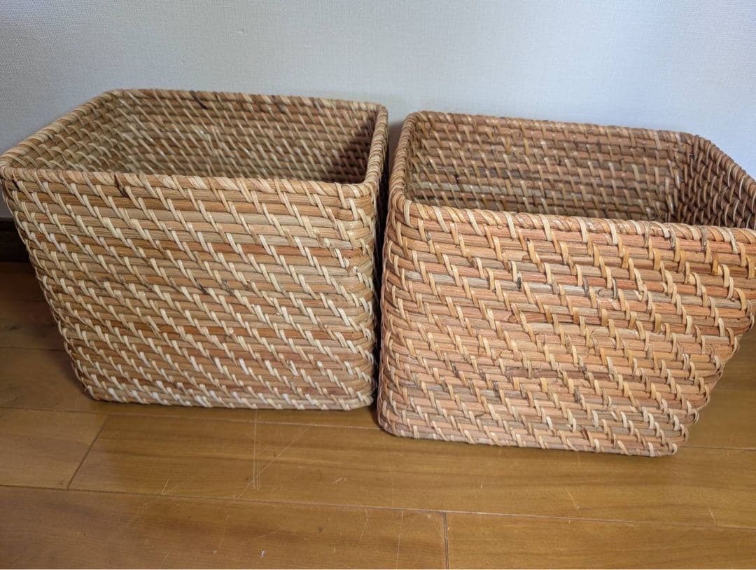■送料込■無印良品 スタッキングシェルフインサート 引出 ラタンバスケット