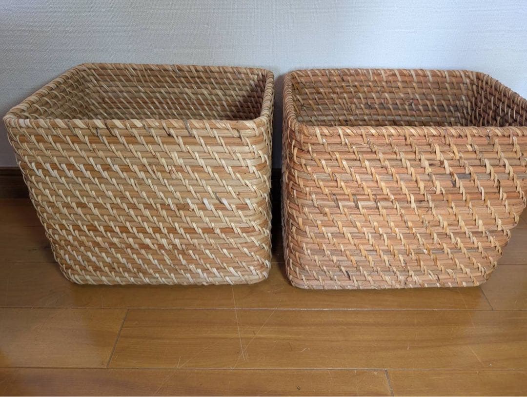 ■送料込■無印良品 スタッキングシェルフインサート 引出 ラタンバスケット