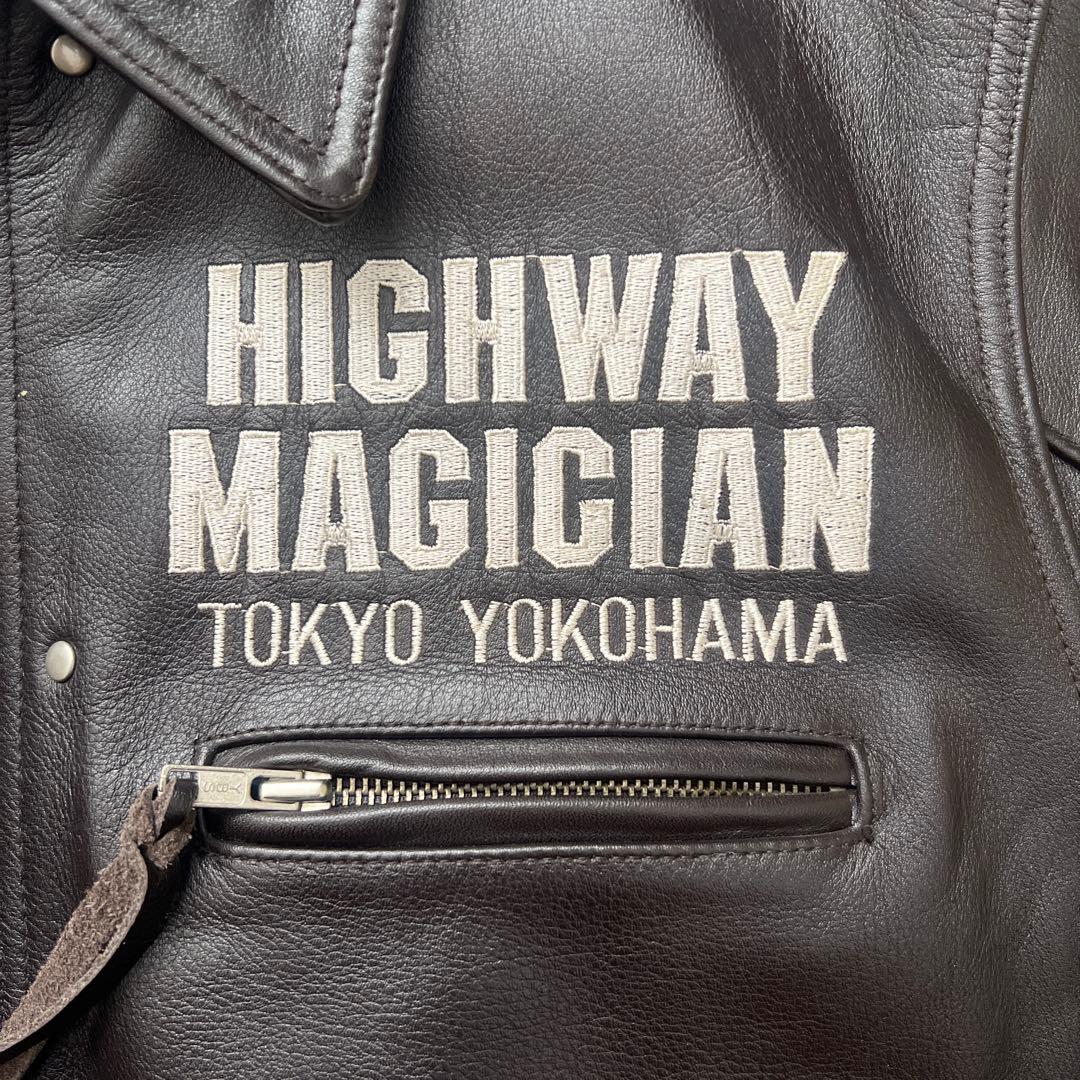 yellow corn　牛革　レザーライダースジャケット　刺繍　ワッペン　LL