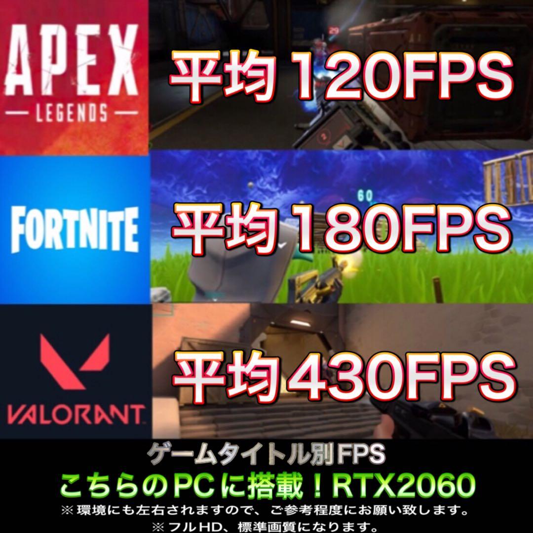 【ハイグレード】 RTX2060搭載ゲーミングPCフルセットホワイト