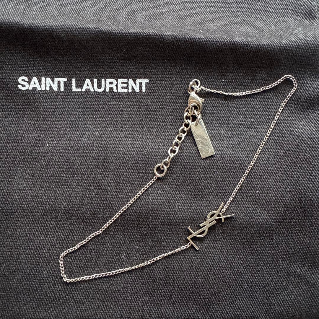 【美品】SAINT LAURENT サンローラン ブレスレット シルバー　袋付き