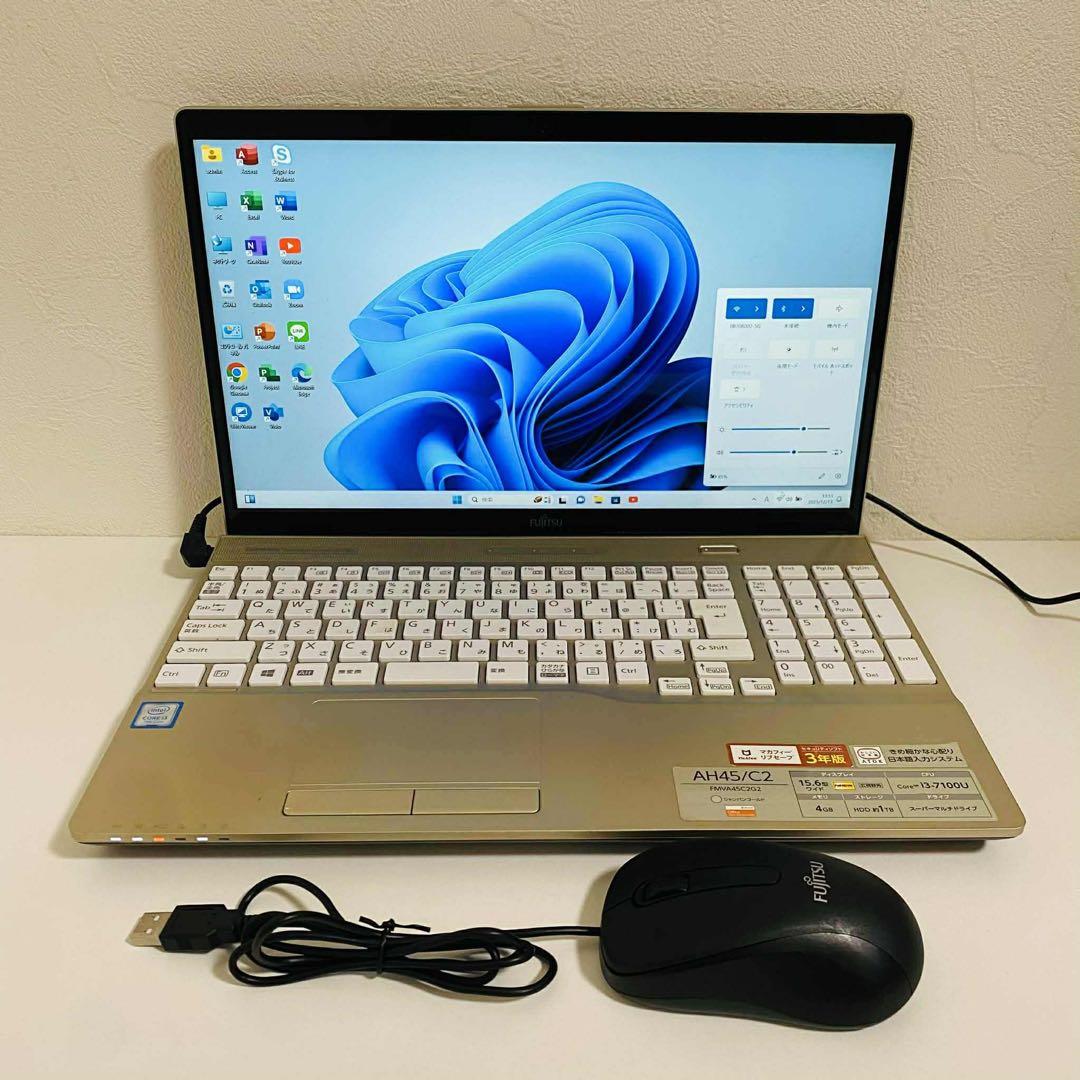 Y962 FujitsuノートパソコンSSD第7世代Windows11オフィス付