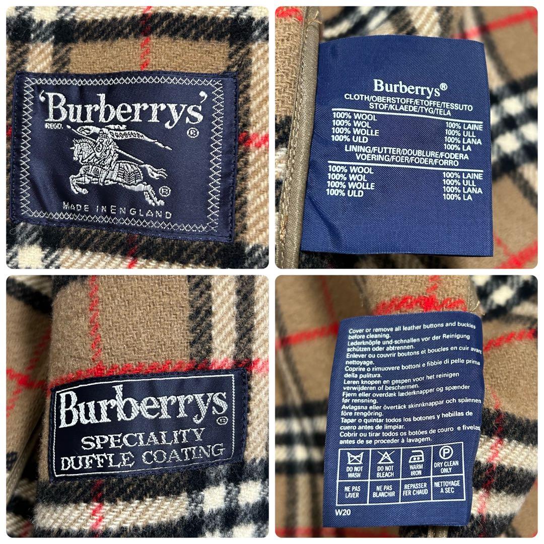 バーバリー 英国製 ダッフルコート フード ノバチェック レディース