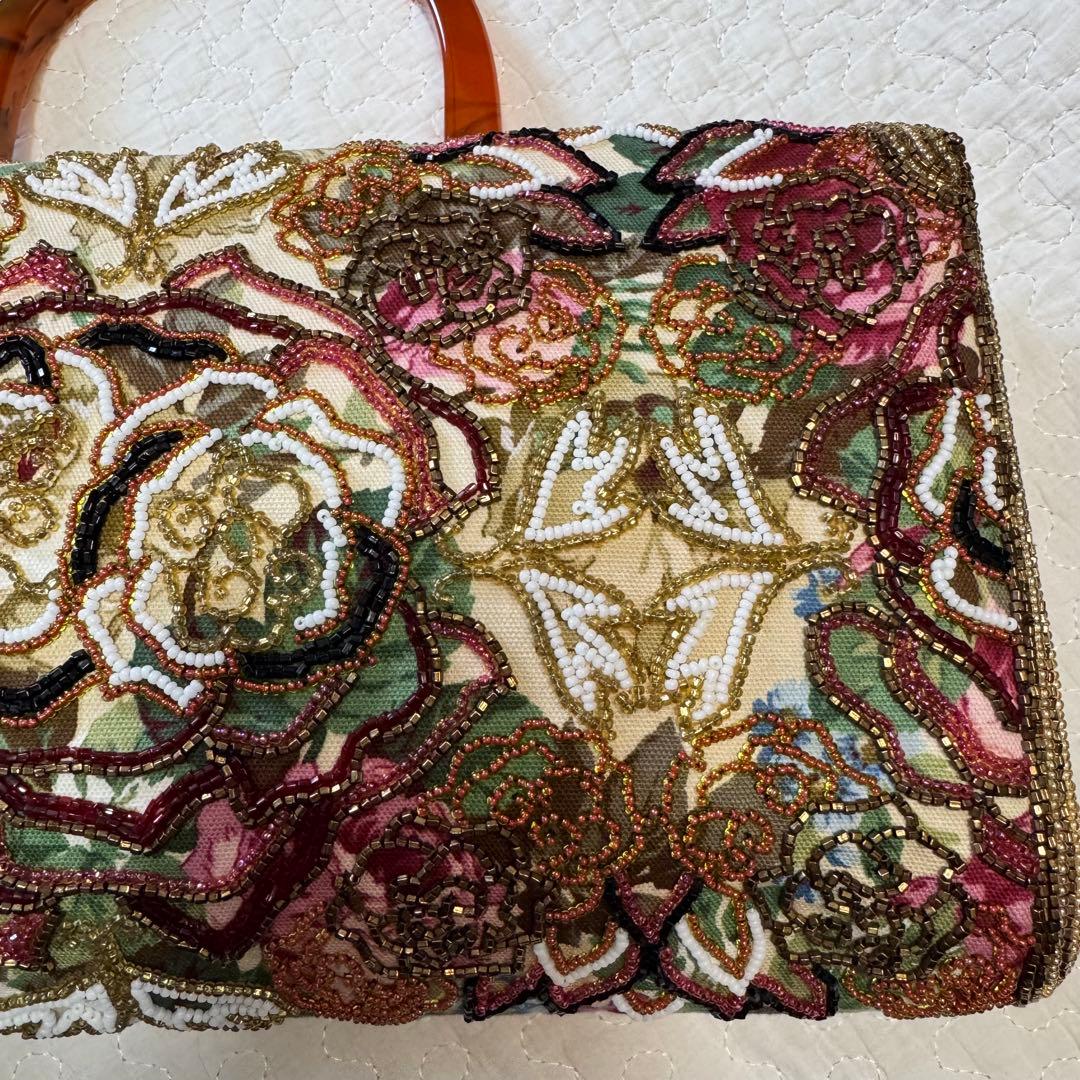 Lumy ルミー はしもと ビーズ バッグ ハンドバッグ クラッチ 皇室御用達