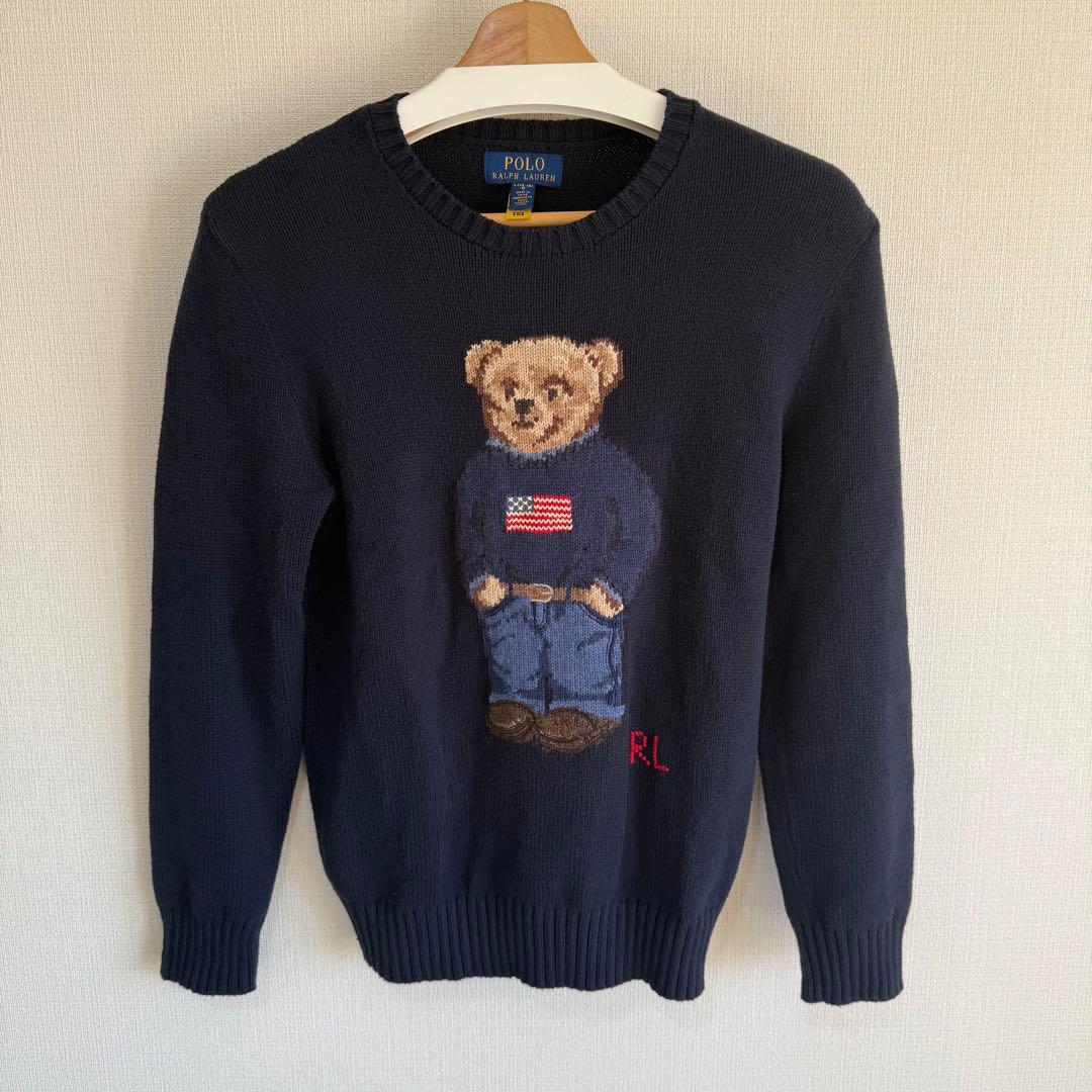 現行POLO RALPH LAUREN QRタグ ポロベア ニット セーター