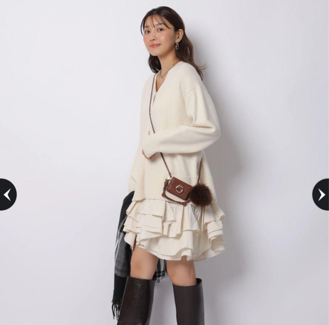 新品 JUSGLITTY〈美香さんコラボ〉カーデ×ペプラムワンピSET