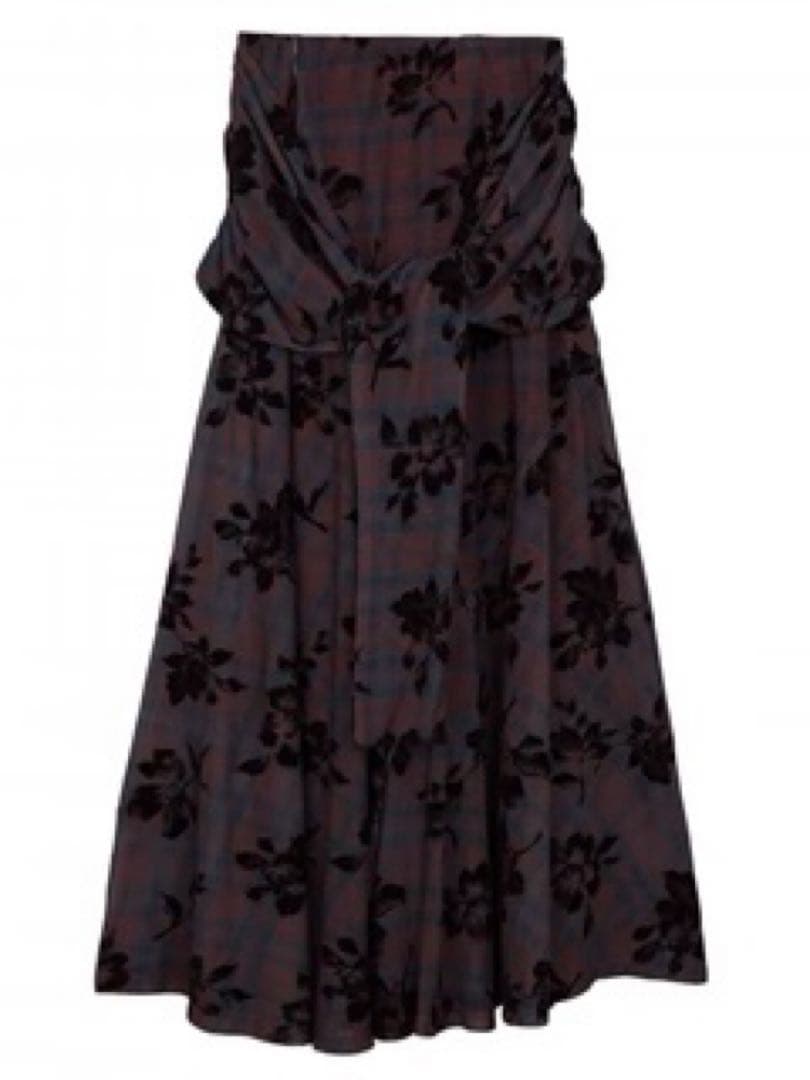 スカート Ameri Vintage Flocky Flower Twist Skirt