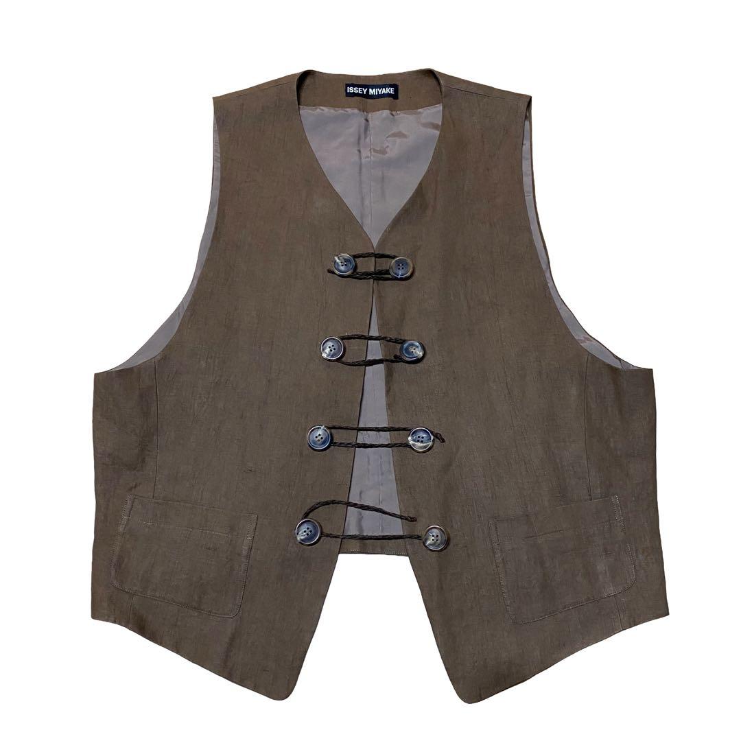 ISSEY MIYAKE 90s 95SS 草木染め リネン ダブル ベスト