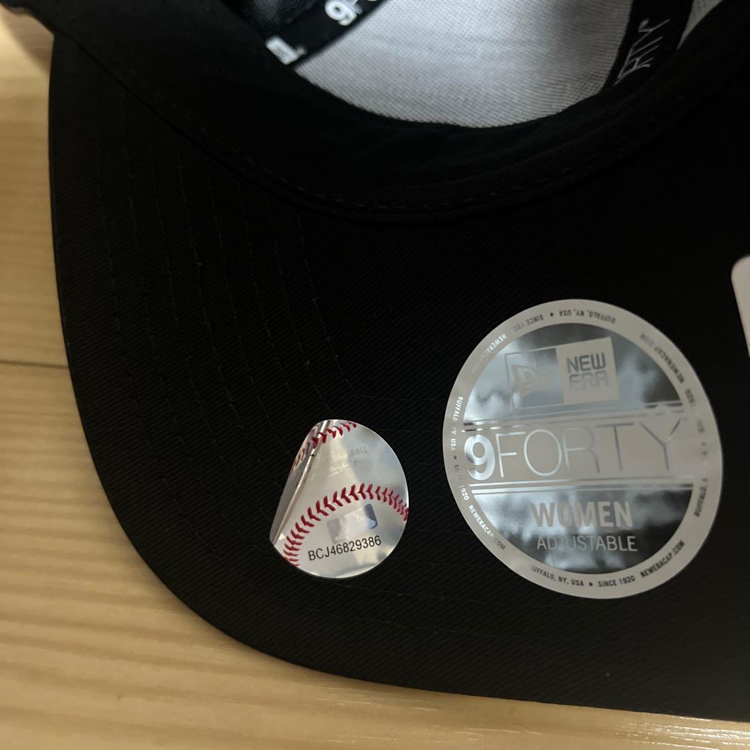 訳あり品　ニューエラ　NEW ERA NYヤンキース　レザー調　オールブラック