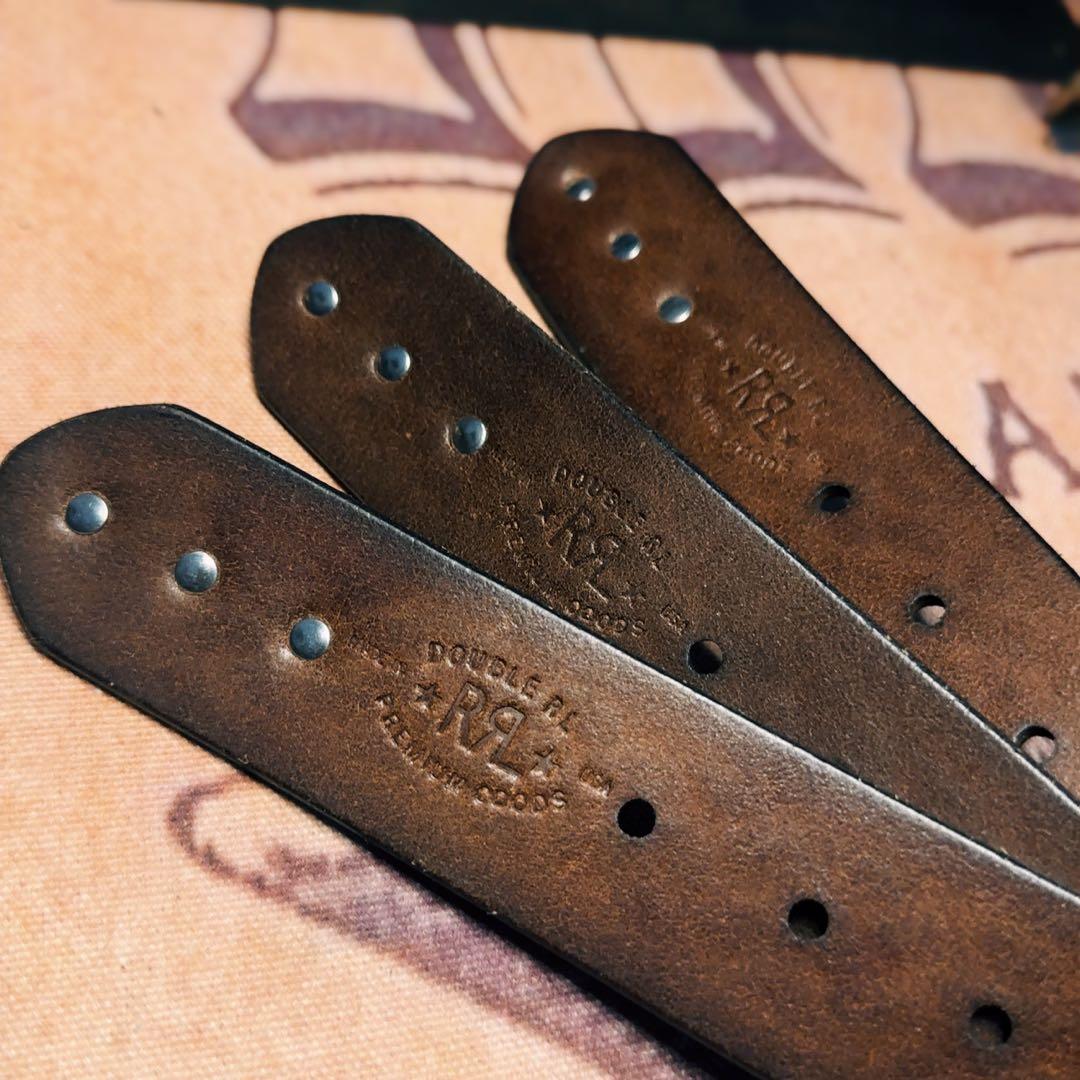 RRL ヴィンテージエンボスレザーベルト36