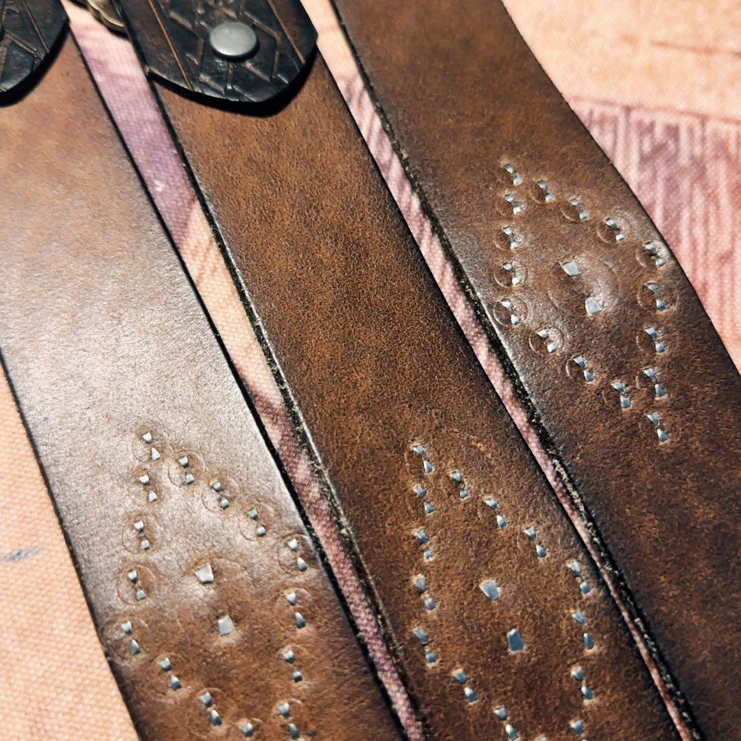 RRL ヴィンテージエンボスレザーベルト36