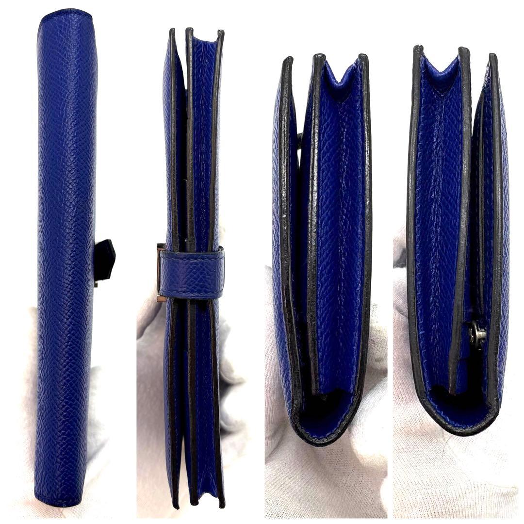 HERMES エルメス ベアンスフレ ブルーエレクトリック　長財布　ブルー